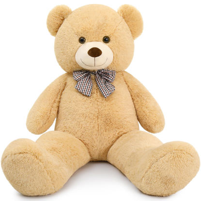 Picture of MaoGoLan Giant Big Teddy Bear 4 Feet 47 inch Life Size Tan Plush Bear Brown Stuffed Animal for Children Boyfriend