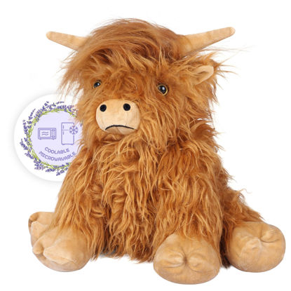 Picture of SuzziPals Heatable & Coolable Highland Cow Stuffed Animals Plushie, Microwavable Heating Pad for Soothing & Relaxation, Lavender Scented Cattle Plush Toys for Stress Relief, Stuffed Cow Gifts