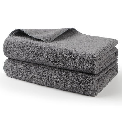 Picture of HOMEXCEL Professional Large Microfiber Car Drying Towels 2 Pack, Lint Free, Scratch Free, Highly Absorbent Drying Towel for Cars, SUVs, RVs, Trucks, and Boats,31" x 24",Grey