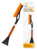 Picture of EcoNour 27" Aluminum Snow Brush with Ice Scrapers for Car Windshield and Window | Car Snow Scraper and Brush with Ergonomic Foam Grip Winter Accessories (Orange)