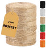 Picture of 805FT Natural Jute Twine String, Bulk Hemp Jute Rope Cord Twine for Crafts Gardening, Gift Wrapping, Arts & Crafts, Wedding Décor, Packing Material Burlap Ribbon, Christmas Knitting Macrame Decoration