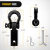 Picture of Nilight Shackle Hitch Receiver 2Inch 45000 LBs Breaking Strength 3/4" D Ring Shackle w/Trailer Hitch Pin Heavy Duty Solid Recovery Towing Kit for Trucks Jeeps Off-Road