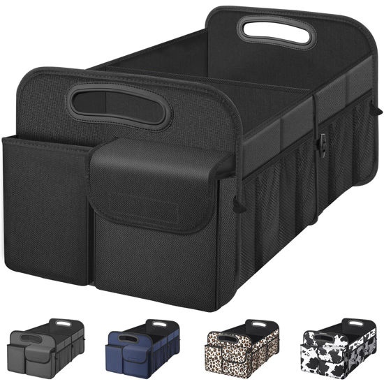 Picture of Femuar Car Trunk Organizer, Car Storage Organizer with Large Capacity Waterproof Collapsible Trunk Organizer for Car Suv/Jeep/Sedan (Black, Standard)