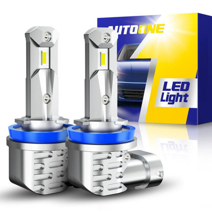 Picture of AUTOONE H8 H9 H11 Light Bulbs, Direct H11 Replacement 16000LM Fog Light, Fanless Mini Size, Pack of 2