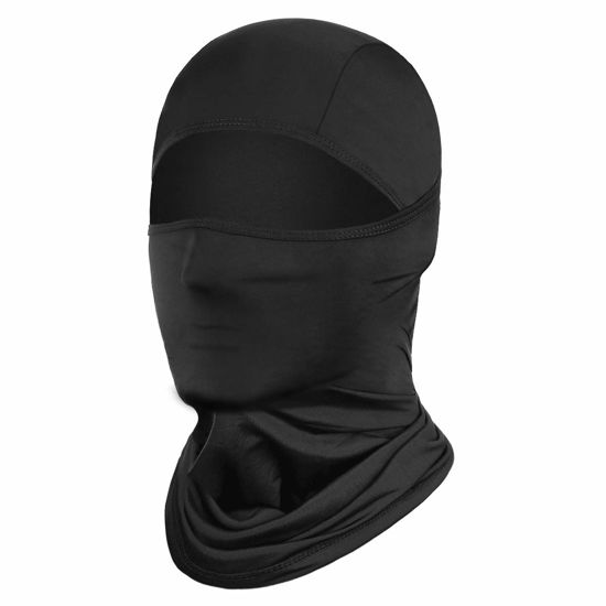 Picture of Achiou Balaclava Face Mask, Ski Mask for Men Women Football, Lightweight Sheisty Mask, Ninja Shiesty Sun Hood UV Protection Black
