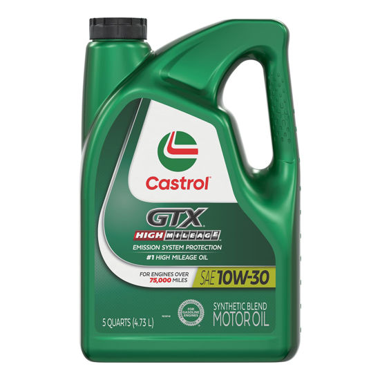 Picture of Castrol GTX High Mileage 10W-30 Synthetic Blend Motor Oil, 5 Quarts
