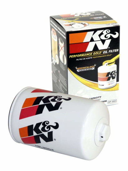 Picture of K&N Premium Oil Filter: Protects your Engine: Compatible with Select 2001-2019 CHEVROLET/GMC/HUMMER (Silverado, Express, Kodiak, 2500, 3500, 4500, 5500, 6500, Sierra, Savana, Topkick, H1), HP-3003