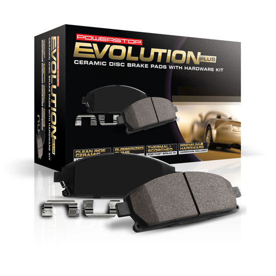 Picture of Power Stop 17-1596 Rear Ceramic Brake Pads with Hardware For 2012-2016 Town & Country | 2012-2020 Grand Caravan | 2012-2020 Journey | 2012-2015 Ram C/V [Models with Dual Piston Front Caliper]