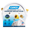 Picture of Camco TastePURE 50-Ft Water Hose - RV Drinking Water Hose Contains No Lead, No BPA & No Phthalate - Features Diamond-Hatch Reinforced PVC Design - 5/8” Inside Diameter, Made in the USA (22793)
