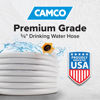 Picture of Camco TastePURE 50-Ft Water Hose - RV Drinking Water Hose Contains No Lead, No BPA & No Phthalate - Features Diamond-Hatch Reinforced PVC Design - 5/8” Inside Diameter, Made in the USA (22793)