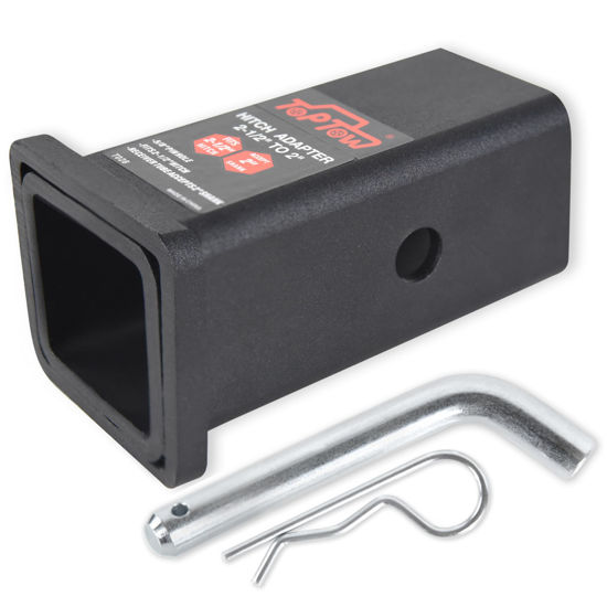 Picture of TOPTOW 64028HP Trailer Hitch Adapter 2-1/2" to 2" Hitch Reducer Sleeve Carbon Steel, 5/8 inch Pin & Clip Included