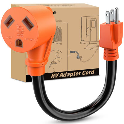 Picture of Nilight RV Power Adapter Cord 15 Amp to 30 Amp 110V Pure Copper Heavy Duty 10 Gauge Wire ETL Listed 5-15P to TT-30R 15M/30F Weatherproof Cord for RV Camper Caravan Van Trailer