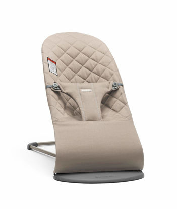 Picture of BabyBjörn Bouncer Bliss, Sand Gray, Woven, Classic Quilt | 2-in-1 Adjustable Baby Bouncer Seat and Toddler Chair, Newborn to Toddler (8-29 lbs), 4 Positions, Lightweight & Portable