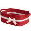 Picture of CHICVITA Basket for Gifts Small Storage Basket, Gift Baskets Empty, Baby Basket for Toys, Woven Rope Basket for Towels, Decorative Basket for Living Room, Red, 13"x 10"x 5"