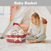 Picture of CHICVITA Basket for Gifts Small Storage Basket, Gift Baskets Empty, Baby Basket for Toys, Woven Rope Basket for Towels, Decorative Basket for Living Room, Red, 13"x 10"x 5"