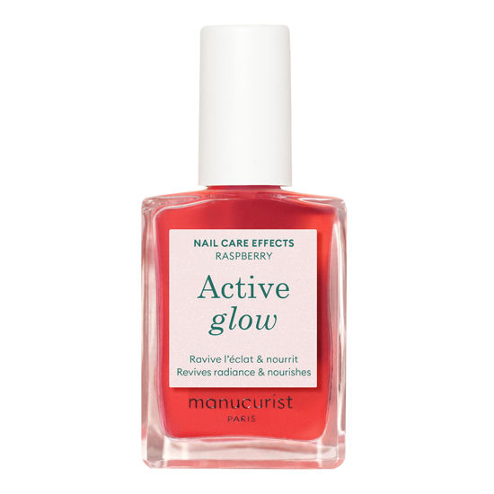 Picture of Manucurist Active Glow™ Raspberry Gel Nail Polish & Care - Ultra-Glowy 2 in 1 Nail Concealer & Care - Plant-Based Ingredients: Sweet Almond Oil, Raspberry for Nourished Nail Rosy Mirror-Like Shine