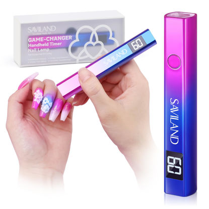 Picture of SAVILAND U V Light for Nails - Handheld U V Lamp for Gel Nails LED Nail Lamp Portable Mini Nail Dryer for Curing Gel Polish Nail Glue Gel USB Nail Art for Home DIY Manicure (12W)