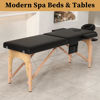Picture of civama Massage Table Massage Bed Portable, 29 LBs Light Weight 2 Section Foldable Tattoo Bed Facial Care Spa Lash Bed Height Adjustable Sturdy Wooden Frame with Accessories Carrying Bag, Black