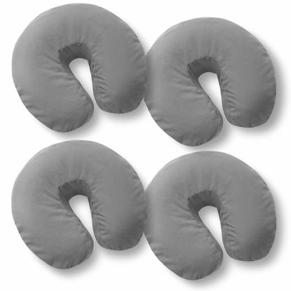 Picture of Saloniture 4-Pack Premium Microfiber Face Cradle Covers - Ultra Soft Fitted Massage Table Cradle Cover - Gray