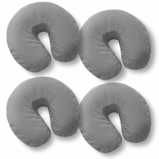 Picture of Saloniture 4-Pack Premium Microfiber Face Cradle Covers - Ultra Soft Fitted Massage Table Cradle Cover - Gray