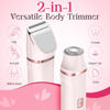Picture of Bikini Trimmer for Women - Painless Electric Razors for Silk Skin,Cordless Body Shaver for Trip,Replaceable Lady Facial Razor, IPX7 Waterproof&Easy Cleaning, Ceramic Blade, USB Charge Dock Pink