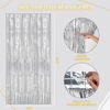Picture of DECOCKRAT 3 Pack Foil Fringe Backdrop - Silver Shiny Tinsel Curtains for Party Decoration/Photo Booth Props - 3.3x8.2 FT Metallic Foil Backdrop for Birthday, Wedding, Graduation, Christmas.