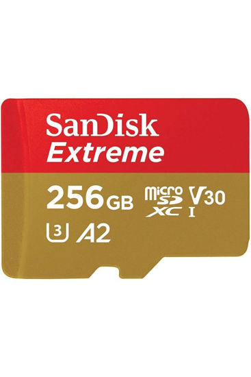 Picture of SanDisk 256GB Extreme MicroSDXC UHS-I Memory Card - C10, U3, V30, 4K, A2, Micro SD - SDSQXA1-256G-GN6MN