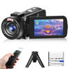 Picture of Video Camera, Full HD 1080P 30MP Camcorder, Vlogging Camera for YouTube with Infrared Night Vision, 18X Digital Zoom 3.0“ LCD Screen Digital Camera, Video Recorder with Remote Control and Battery