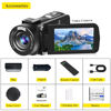 Picture of Video Camera, Full HD 1080P 30MP Camcorder, Vlogging Camera for YouTube with Infrared Night Vision, 18X Digital Zoom 3.0“ LCD Screen Digital Camera, Video Recorder with Remote Control and Battery