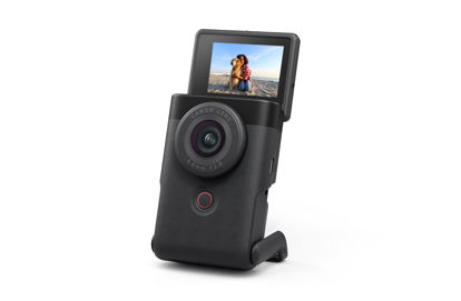 Picture of Canon PowerShot V10 Camera, Content Creator Compact Vlogging Camera, Fixed 19mm Wide-Angle Lens, 4K Video, Face Detection, Built-in Microphone, Live Streaming, Built-in Stand, Black