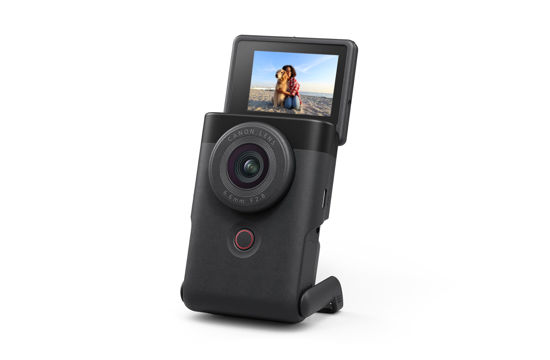 Picture of Canon PowerShot V10 Camera, Content Creator Compact Vlogging Camera, Fixed 19mm Wide-Angle Lens, 4K Video, Face Detection, Built-in Microphone, Live Streaming, Built-in Stand, Black