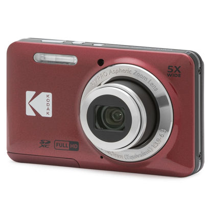 Picture of KODAK PIXPRO FZ55-RD 16MP Digital Camera 5X Optical Zoom 28mm Wide Angle 1080P Full HD Video 2.7" LCD Vlogging Camera (Red) Packaging May Vary