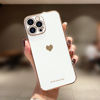 Picture of Teageo for iPhone 15 Pro Case with Screen Protector [2 Pack] Girl Women Cute Girly Love-Heart Luxury Gold Soft Cover Camera Protection Bumper Silicone Shockproof Phone Case for iPhone 15 Pro, White