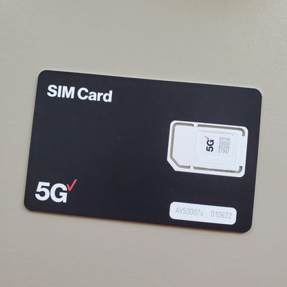 Picture of Verizon Wireless 5G & 4G LTE SIM Card Triple Cut All 3 Sizes (3-in-1), Nano/Micro/Standard Sizes (4FF / 3FF / 2FF) (BULKSIM5G-SA-A) Complete with SimBros Simkey Bundle. (1)