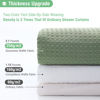 Picture of Dynamene Sage Green Shower Curtain - Waffle Textured Heavy Duty Thick Fabric Shower Curtains for Bathroom, 256GSM Luxury Weighted Polyester Cloth Bath Curtain Set with 12 Plastic Hooks，72Wx72H,Green
