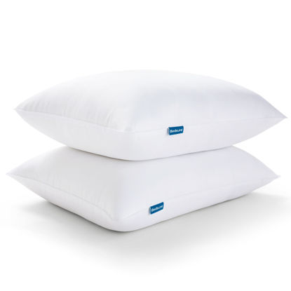 Picture of Bedsure Pillows Queen Size Set of 2 - Hotel Quality Queen Size Bed Pillows 2 Pack for Sleeping, Soft and Supportive Filling for Side, Back Sleepers