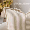 Picture of MIULEE Corduroy Pillow Covers with Splicing Set of 2 Super Soft Boho Striped Pillow Covers Broadside Decorative Spring Throw Pillows for Couch Cushion Livingroom 18x18 inch, Beige