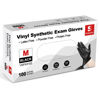 Picture of Schneider Black Vinyl Exam Gloves, 4mil, Disposable Latex-Free, Plastic Gloves for Medical, Cooking, Cleaning, and Food Prep, Sizes Medium