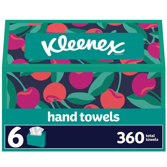 Picture of Kleenex Disposable Paper Hand Towels, 6 Boxes, 60 Tissues per Box (360 Total Tissues), Packaging May Vary