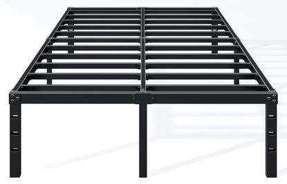 Picture of Hafenpo 14 Inch Queen Bed Frame - Sturdy Metal Platform Queen Size, No Box Spring Needed, Heavy Duty, Easy Assembly, Strong Bearing Capacity, Under Bed Storage, Black