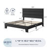 Picture of Allewie Queen Size Platform Bed Frame with Fabric Upholstered Headboard and Wooden Slats Support, Fully Upholstered Mattress Foundation/No Box Spring Needed/Easy Assembly, Dark Grey