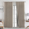 Picture of Joydeco Natural Linen Curtains 84 inch Length 2 Panels Set Burg 100% Blackout Long Drapes for Bedroom Living Room Blackout Darkening Curtain Thermal Insulated Back tab Rod Pocket(52x84 inch,Linen)