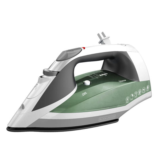 Picture of BLACK+DECKER Vitessa Advanced Steam Iron, ICR2020, Even Steam Nonstick Soleplate, Auto Shutoff, Tangle-Free Retractabel Cord, Green