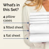 Picture of King 6 Piece Sheet Set - Breathable & Cooling Sheets - Hotel Luxury Bed Sheets - 1 Flat Sheet, 1 Fitted Sheet & 4 Pillowcases - Deep Pocket - Easy Fit - Comfy, Soft & Wrinkle Free - King White Sheets
