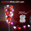 Picture of Valentines Day Decor 10FT 30 LED Valentine's Day Lights with Timer, Red Pink White Heart Lights String Battery Operated, 8 Modes Valentines Decorations Heart Fairy Lights Romantic Decor Home Bedroom