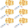 Picture of Minetom 6 Pack Fairy Lights Battery Operated String Lights with Timer - 7ft 20 LED Waterproof Silver Wire Firefly Lights Waterproof for DIY Crafts Wedding Décor Table Centerpieces Mason Jars Party