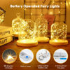 Picture of Minetom 6 Pack Fairy Lights Battery Operated String Lights with Timer - 7ft 20 LED Waterproof Silver Wire Firefly Lights Waterproof for DIY Crafts Wedding Décor Table Centerpieces Mason Jars Party