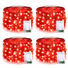 Picture of JMEXSUSS 4 Pack 50 LED Red Valentine Day Lights Battery Operated, 16.1ft Red Fairy Lights, Mini String Lights for Valentine Wedding Party Bedroom Decorations