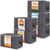 Picture of Lifewit 6 Pack Clothes Storage, Foldable Storage and Organization, Storage Bins with Lids, Blanket Storage with Clear Window, Closet Storage with Reinforced Handles for Clothing, Bedding, Gray