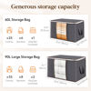 Picture of Lifewit 6 Pack Clothes Storage, Foldable Storage and Organization, Storage Bins with Lids, Blanket Storage with Clear Window, Closet Storage with Reinforced Handles for Clothing, Bedding, Gray